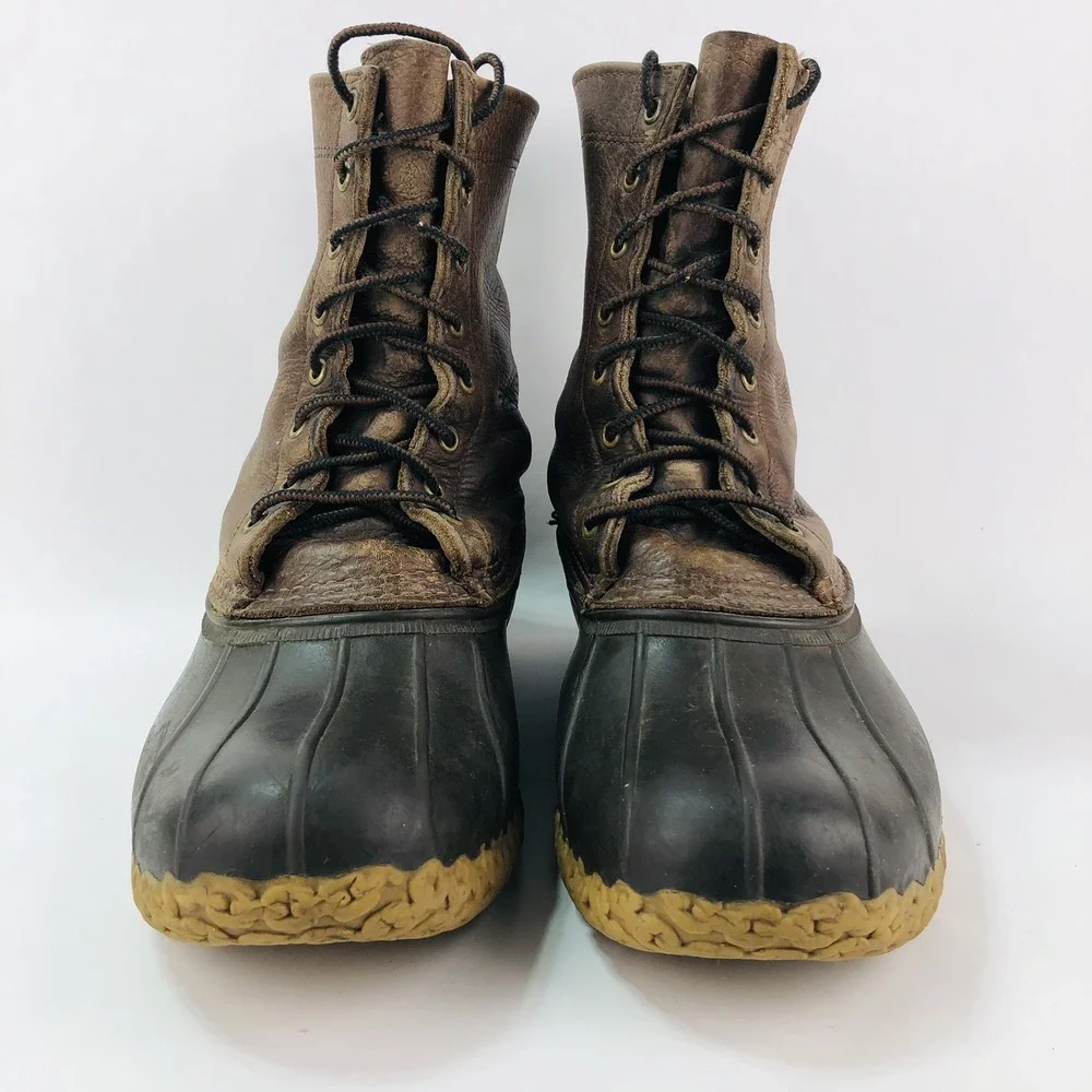 VTG LL Bean Mens 13 Wide Maine Hunting Shoe Duck Boots Leather Rubber MCM 60-70s